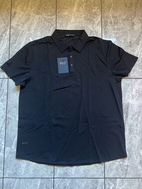 BYLT Premium Basics Mens Black Everyday Drop-Cut Polo NWT Embroidered Brand 2XL